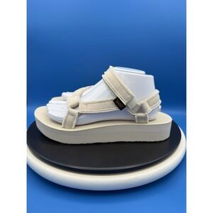 TEVA Midform Universal Women's Size 9 Cream Canvas Platform Sandals 1127570 NEW